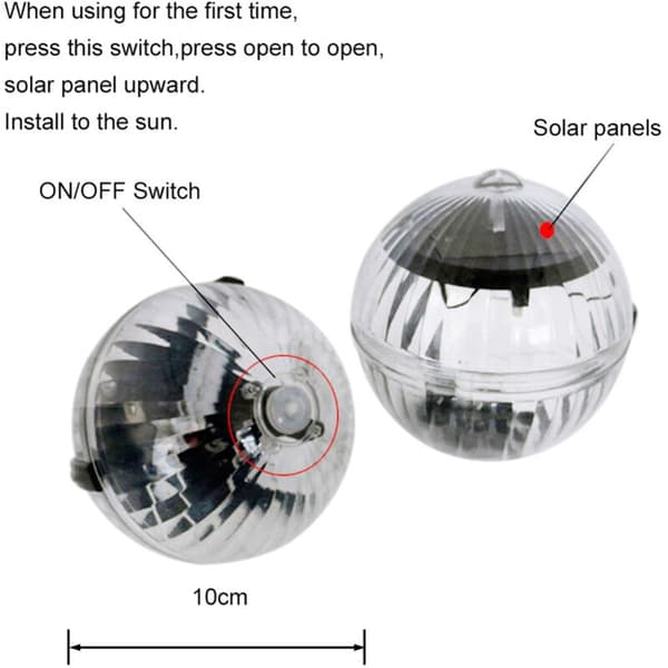 Solar Floating LED Light Floating Ball Swimming Pool Waterproof Night Light for Garden Pond, Warm Light