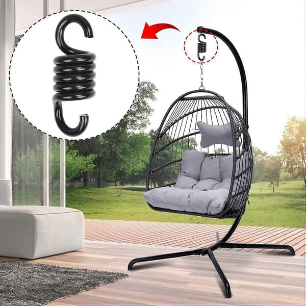 Spring Hook Compatible with Hanging Hammock Swing, Black (400 kg)