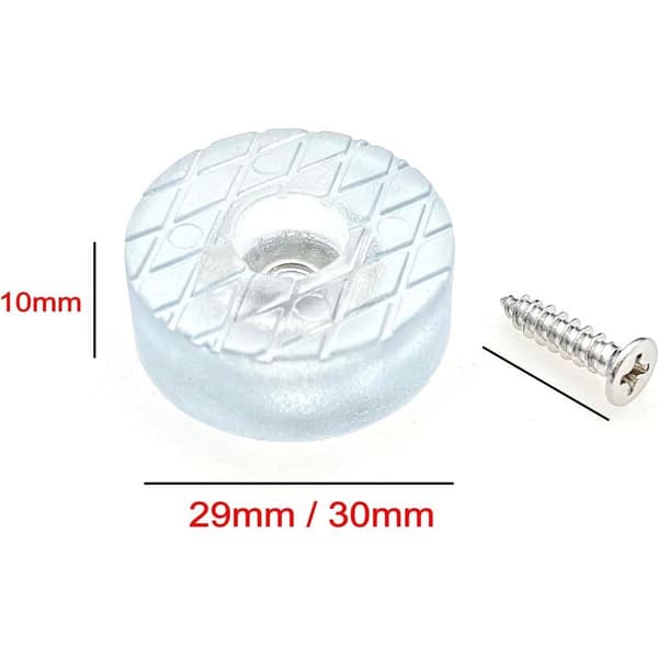20x Halkfria Silikonglidare för Möbler 30 mm med Skruvar