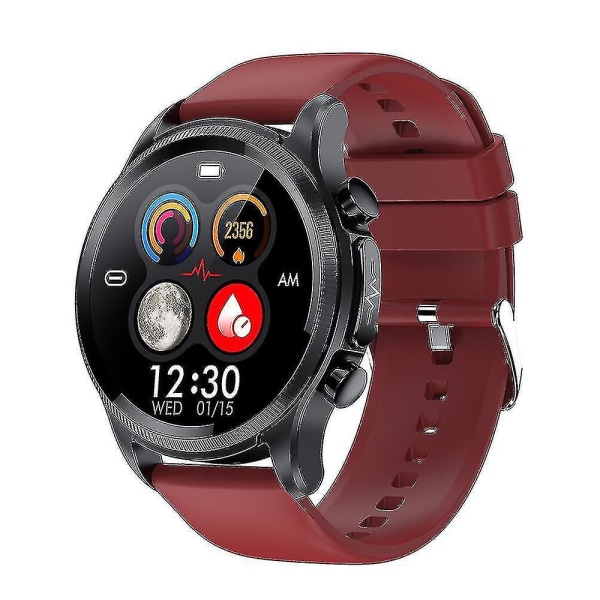 Smart Watche Blodsukkerovervåking Blodtrykk Kroppstemperatur Smartwatch Ip68 vanntett treningsmåler Red