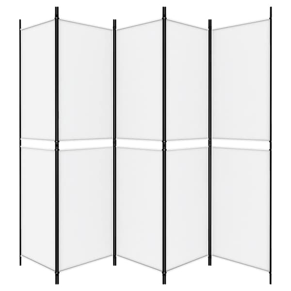 vidaXL Romdeler 5 paneler hvit 250x200 cm stoff Vit 5460