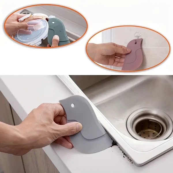 1st, Soft Scraper, Household Kitchen Scraper, Multifunctional Kitchen Cute Cartoon Soft Scraper, Baking Tools, Scraping Oil Stains, Kitchen Gadgets