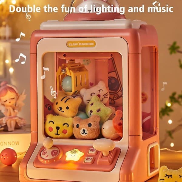 Automatic Claw Machine Toy with LED Lights, Music, and Cartoon Game FX