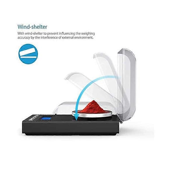 Milligram Scale, High Precision Scale with Portable Design for Convenient Transport, Supports 6 Unit Conversions and Calibration Weights, Equipped with