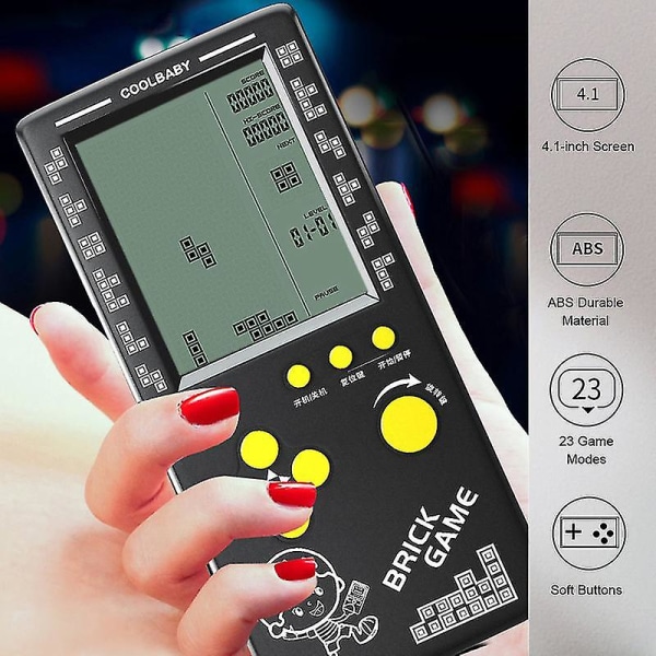 Rs-100 Tetris Spillkonsoll Klassisk blokkspill Puslespill Spiller Håndholdt spillmaskin Mursteinspill Batterier ikke inkludertbeyamis yellow