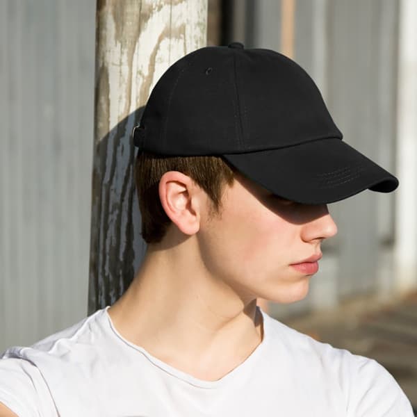 Result Unisex Low Profile Heavy Brushed Cotton Baseball Cap (2-pack) Black