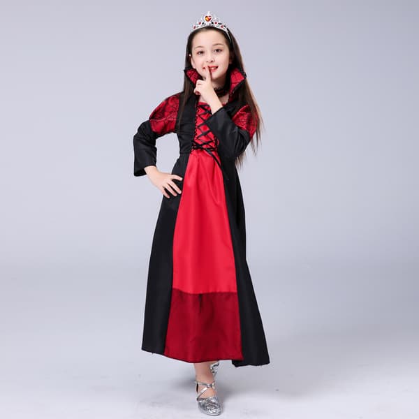 Halloween Snehvide Dronning-kostume til børn 135-140 cm, polyester, scenetøj til eventyrforestillinger