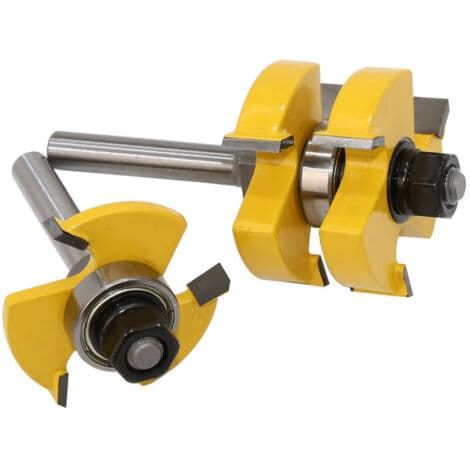 2 stk T-formet trefres, 8 mm, 3-tann, 8-skaft, trebearbeidingsverktøy