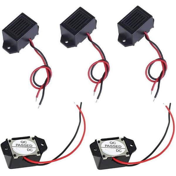 15 stk. Elektronisk Summer Buzzer DC 3V 5V 9V 12V 100 dB 400 Hz ABS Sort