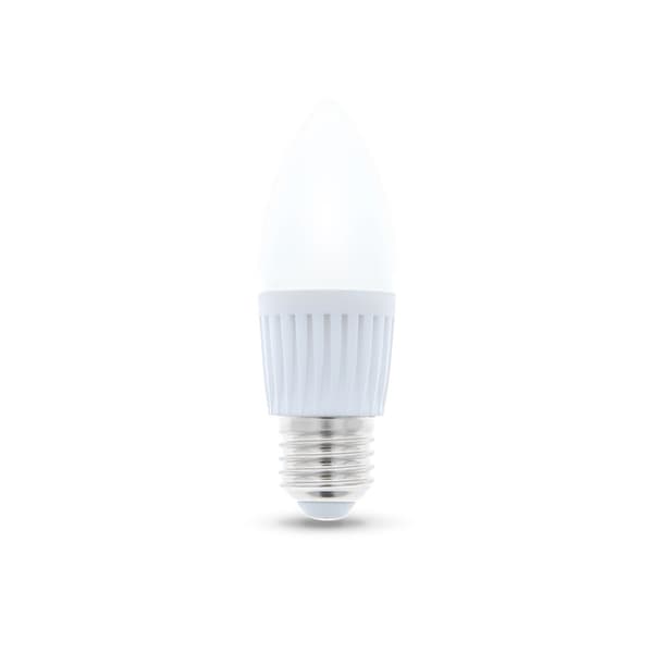 LED-lampe E27, C37, 10W, 230V, 6000K, keramisk, kaldhvit 80