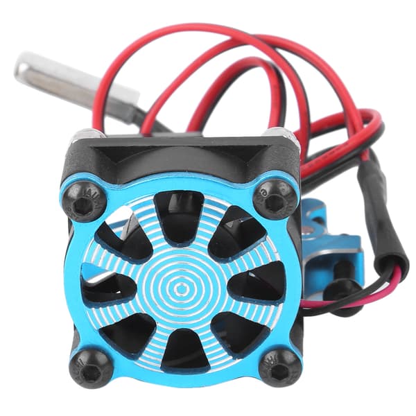RC-modelbilmotorkøleventilator med køleplade og termisk sensor til 540 550 3650 3660 Blå