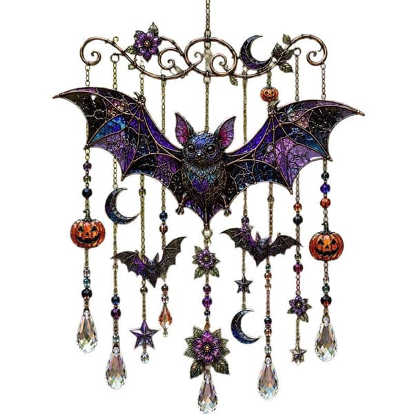 Halloween Akryl Vindspill Solfanger 20cm Edderkoppspinn 20cm Spider web