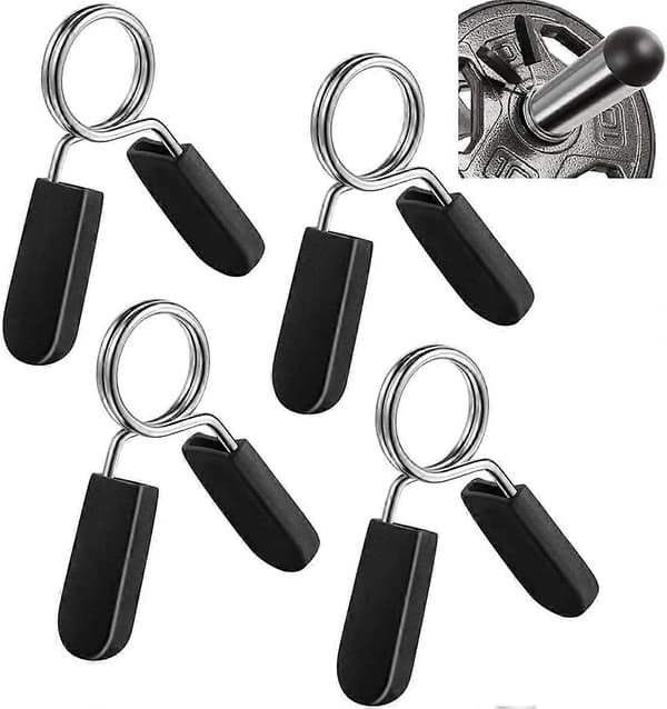 Spring Collar, 1 \" (25mm) for Smooth Dumbbell Handles or Standard Weightlifting Barbell 4pcs