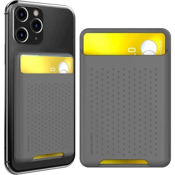 Slim Self-Adhesive Phone Wallet with Silicone Card Holder, Compatible with Various Brands