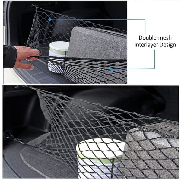 Rear Cargo Net, 35-48 inch Envelope Style Trunk Organizer Storage Tailgate Elastic Adjustable for Cars SUV