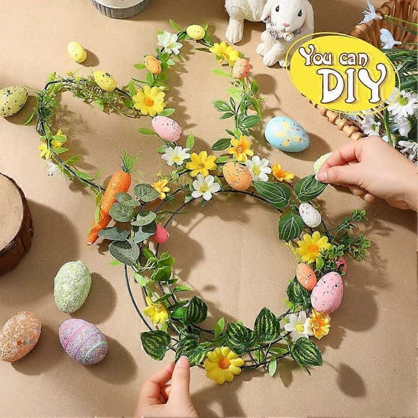 Metal Frame Linear Easter Flower Garden Glitter Easter DIY Craft Holiday Hanging Ornaments