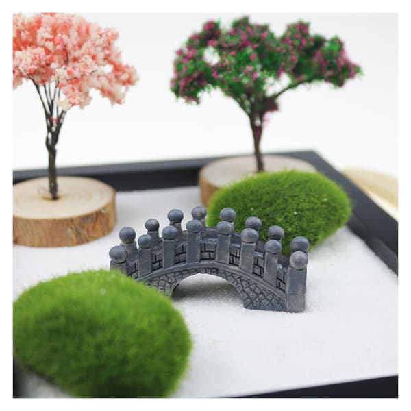 Miniatyr Zen-hage med Rive, Harpiks & Bambu, Sandkassedekorasjon