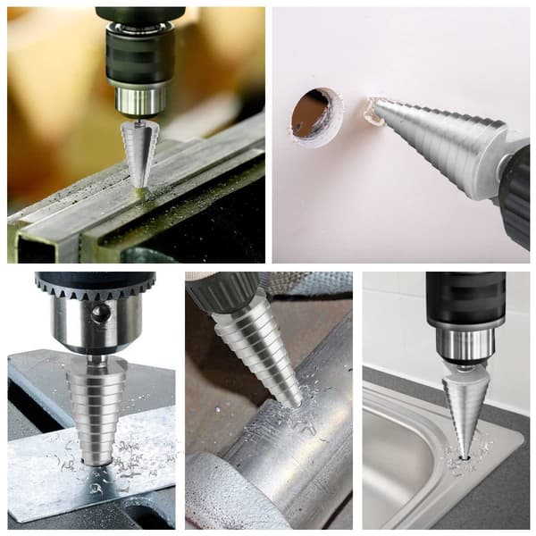 Trinbor [Ø 5-35mm] - 10mm trekantskaft - Perfekt til bløde metaller, træ, plast (ikke til rustfrit stål)