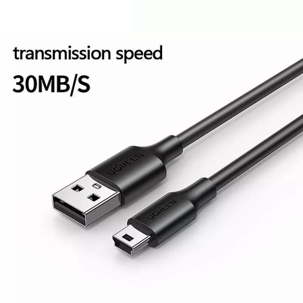 Ugreen 30472 2m Usb-a Till 5pin Mini-usb 480mbps Datasladd Laddningskabel för bil Dvr/digitala kameror/