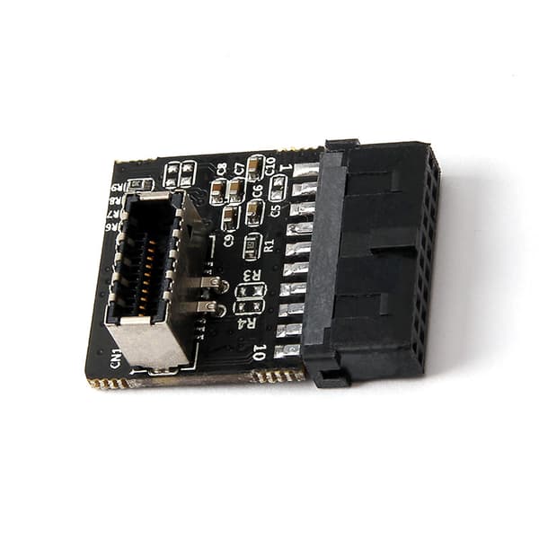 Emolevyn USB3.0 19P / 20P -tyyppi E 90 asteen etuliitin