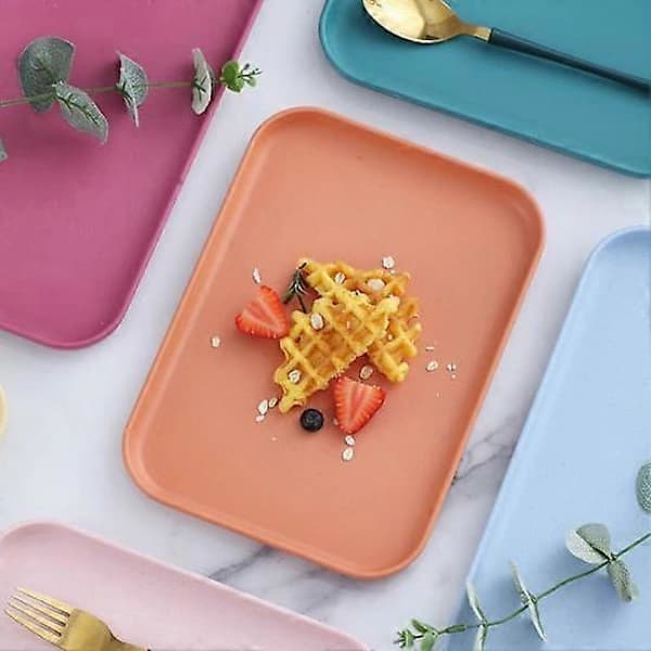 Multifunctional Large Serving Tray Plastic Practical Food Grade Storage Tray Home Dark Blue L