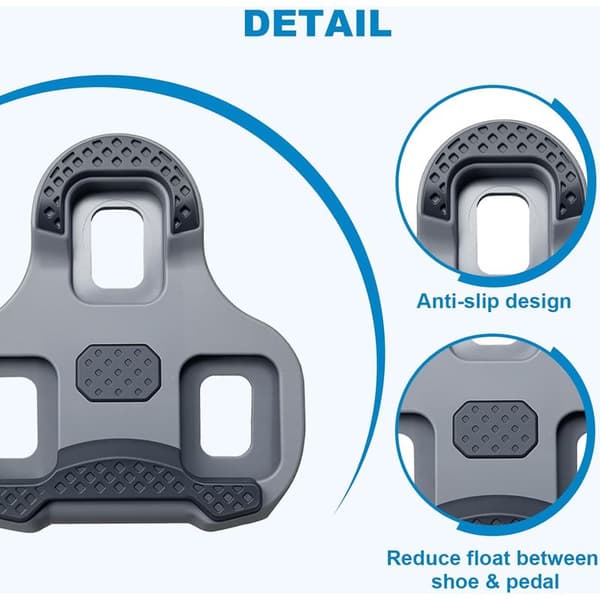 Cykelsko-klamper / Pedalklamper til Look Keo, justerbar vinkel 4,5°, TPU, grå