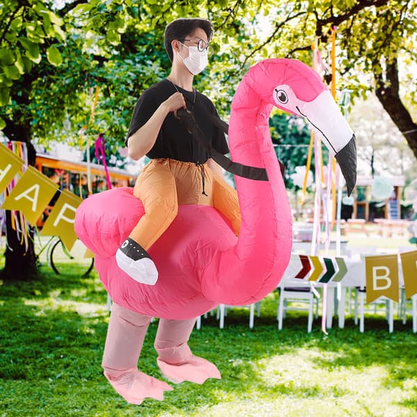 Oppblåsbar flamingodrakt vanntett polyesterstoff 150-190cm