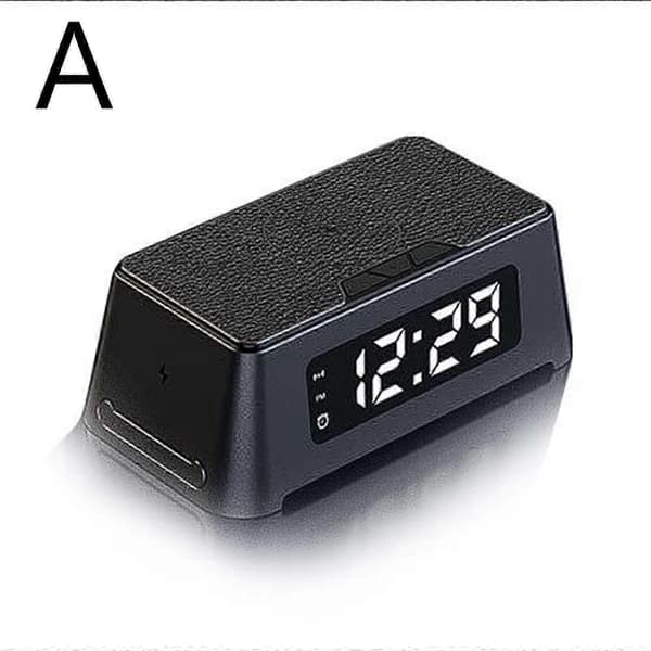 4-i-1 digital bord-vekkerklokke termometer Qi trådløs lader 15W for iPhone Cortical panel