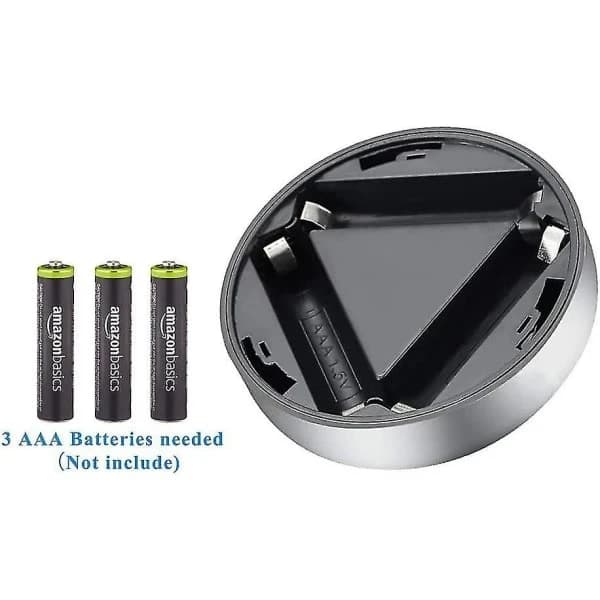 6-pack LED Puck Lights Battery Operated Stick On Tap Touch Night Lights for Closets Cabinets Counters Silver