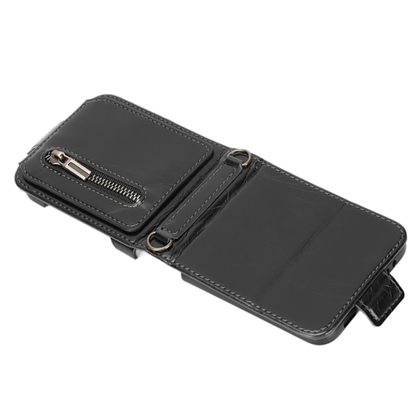 Multifunktionel Wallet Case med Kortholder til Z Flip 3 Foldbar Telefon Læder Etui Mobiltelefontilbehør Sort 0.3