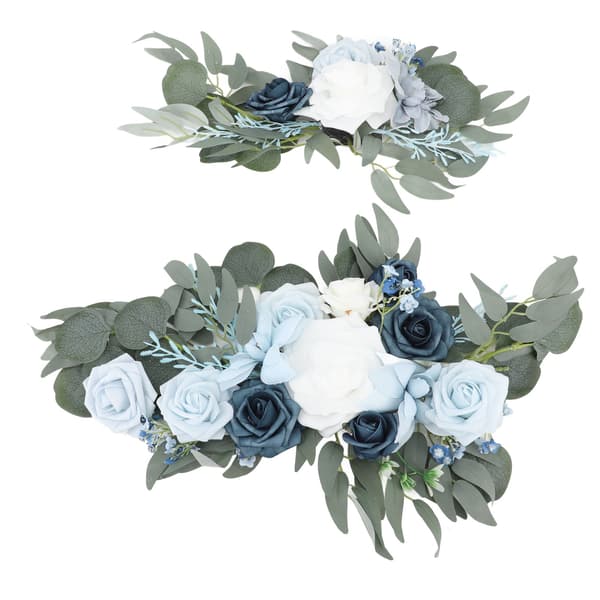 Kunstige bryllupsbueblomster silkeblomster PE 50x30 cm 30x25 cm lyseblå