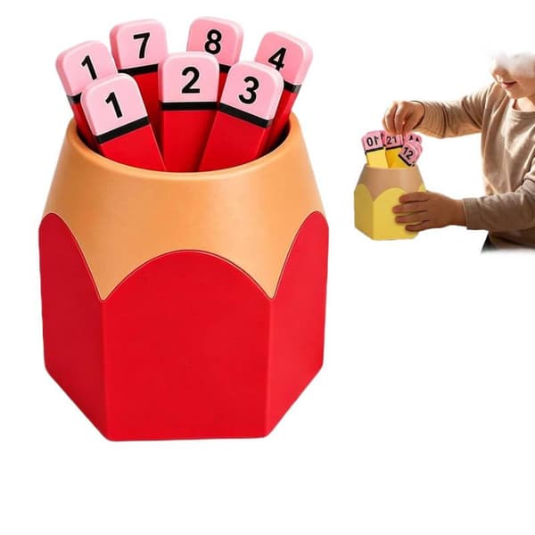 Lyijykynän numeroiden laskusarja (1-15) vihreä Pencil Number Counting Set (1-15) green