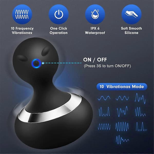Cordless Electric Massager, 10 Modes Powerful Vibration Pear-shaped Vibrator, Rechargeable Handheld Neck Massager