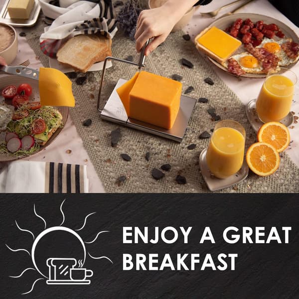 Cheese slicer with grated cheese - adjustable cheese board with 4 extra wires for clear cutting