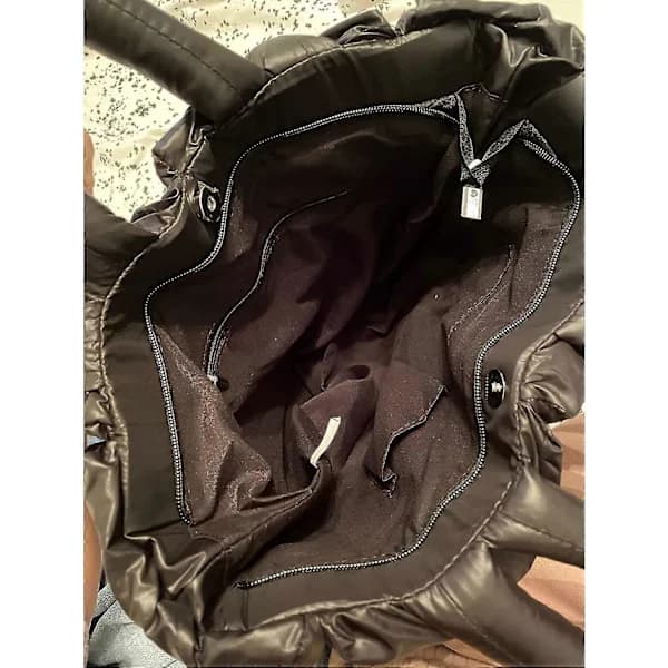 Stor mulepose til kvinder, luksuriøse polstrede tasker og håndtasker Crossbody-tasker til kvinder, vinter nylon dun bomuld skuldertasker Zekai