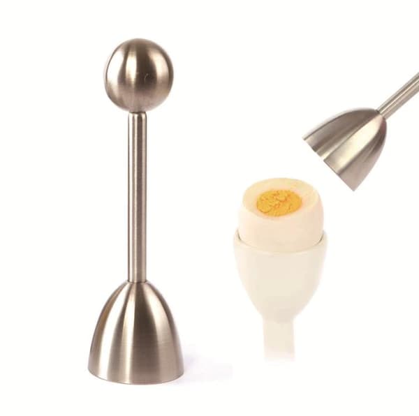 Eggåpner og eggtopper i rustfritt stål for hardkokte og bløtkokte egg sølv Silver 50
