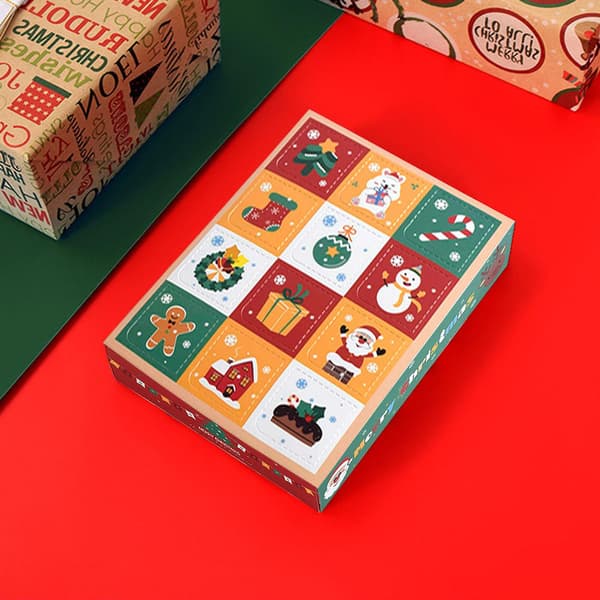 5 stk. Julemand Tomme Æsker 12 Rum Adventsnedtælling Blind Box Gave