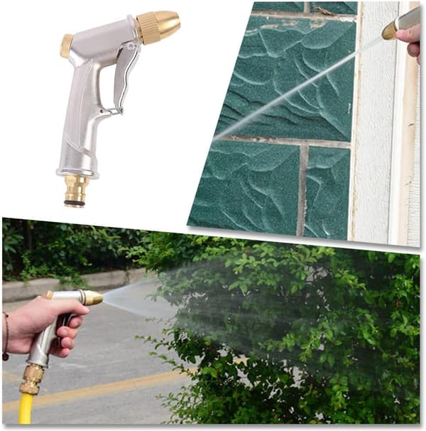 Legering Trädgårdsslang Spruta, Metall Vattenpistol för Vattning av Växter, Biltvätt