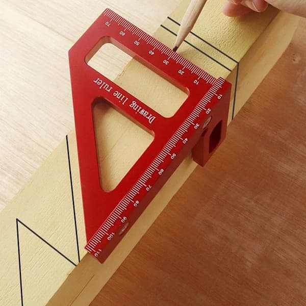 Square Angle Miter Triangle Ruler RED