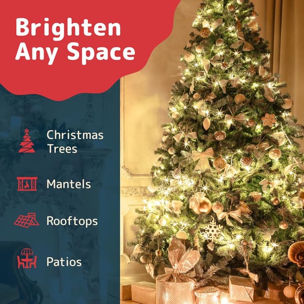Warm White Christmas Lights (20 ft, 100 lights) - White Christmas Tr Clear Warm White