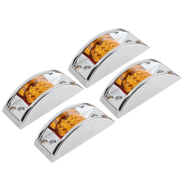 Amber LED Side Marker Light - 4-pack, Clear Signal Lamp for Car Replacement