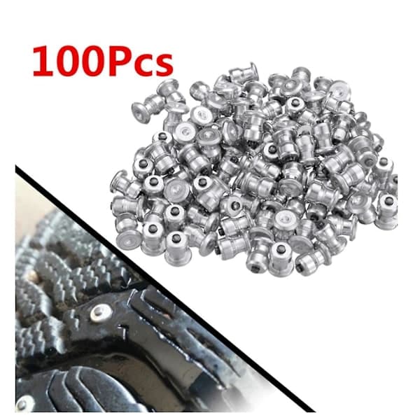 100 stk vinterdekkpigger for bil, skrue, snøpigger, dekkskjeder, pigger for sko A