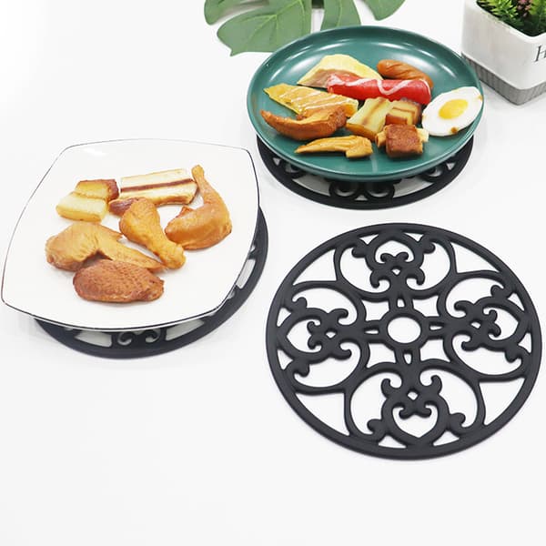 3-pack black silicone pot holders, heat-resistant non-slip trivets