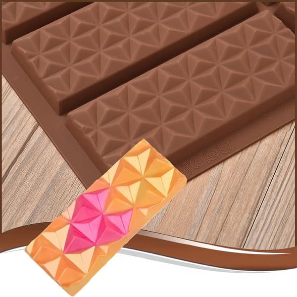 Diamond Shaped Chocolate Molds Deep Silicone Molds with 6 Baking Trays Non-Stick Coating Reusable BPA-Free Includes a Spatula and 100-Pack