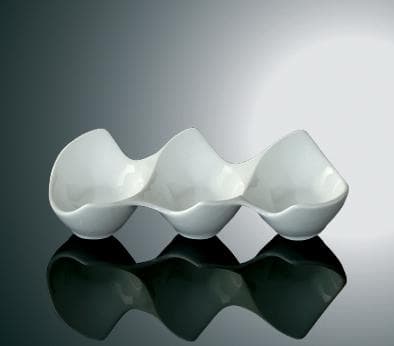 Mini Porcelænsskål - Praktisk Tredelt - 12-pak Vit 3000