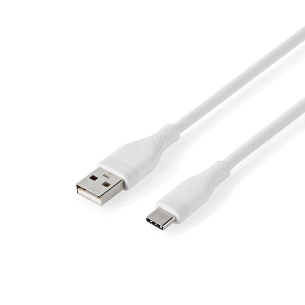 USB 2.0 -kaapeli USB-A – USB-C 15 W 480 Mbps 1,5 m valkoinen silikoni Vit