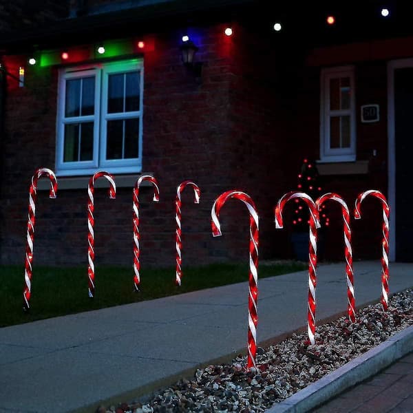 Festive Lights - Set of 4 - Light Up Candy Cane Decorations - Electrically Operated