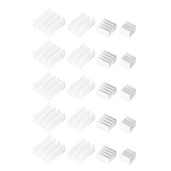 20 stk. aluminium kjøleribbe CPU-radiator med selvklebende for Raspberry Pi 2/3/4 3b 4B