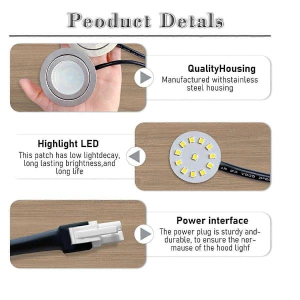 2-pack 1.5W Cooker Hood Lights, 12VDC Kitchen Fan Lights, Kitchen Lighting Replacement 20W Halogen Bulbs