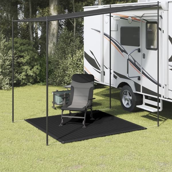 vidaXL Tæppemåtte 200x200 cm sort Svart 920